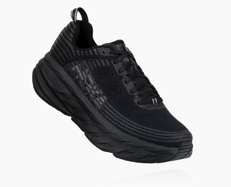 Running Shoes Mens - Hoka One One Bondi 6 - Black - KQDEJYT-34